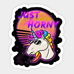 Just Horny space style Miami 80_s style T-Shirt Sticker